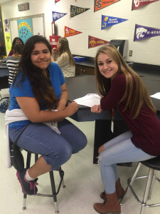 Cecelia (left) with her Northwest High School PAL.